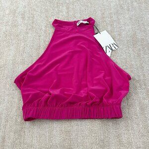 NWT Zara High Neck Crop Tank Top S